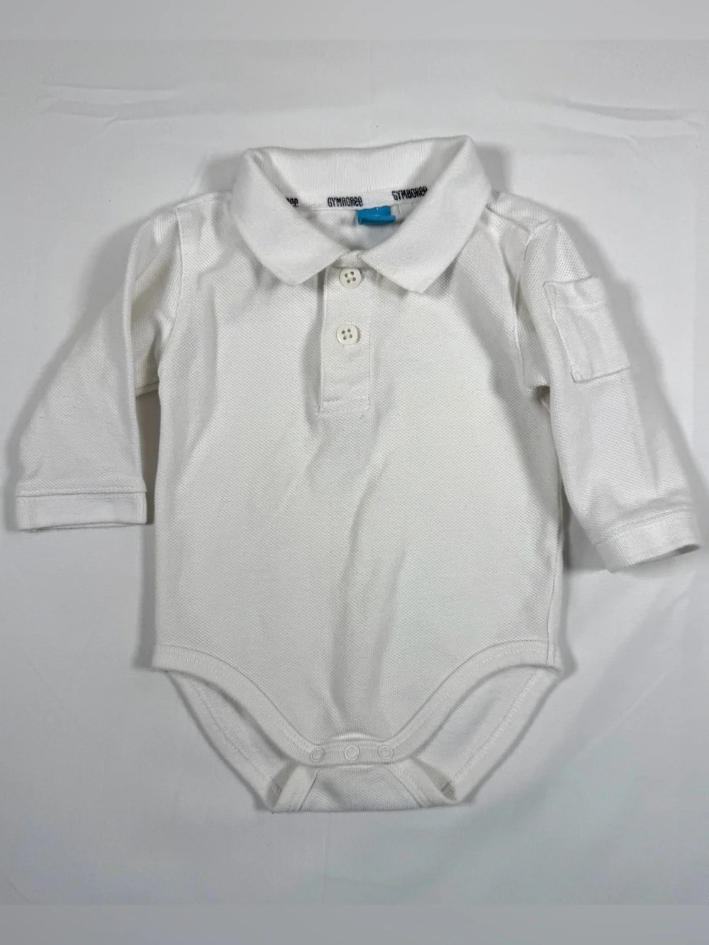 VINTAGE GYMBOREE Baby 2002 Polo Bodysuit 3-6M White Long Sleeve Preppy Y2K